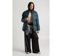 Boohoo Cinch Waist Hooded Puffer Jacket In Dark Green dark green 8