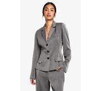 Boohoo Cinched Waist Tailored Blazer In Grey Marl grey marl 12