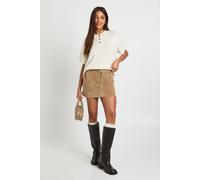 Boohoo Collared Button Down Oversized Knitted Top In Cream cream L