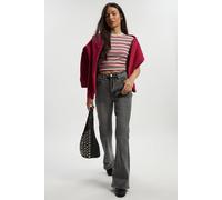 boohoo Women's Comfort Stretch High Waist Flared Jean in Grey | Size: 8/32L