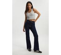 Boohoo Comfort Stretch High Waist Flared Jean In Indigo indigo 16/32L