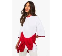 Boohoo Contrast Binding Oversized T-Shirt In White white 6
