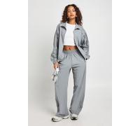 Boohoo Contrast Piping Nylon Zip Through Track Jacket In Grey grey XS