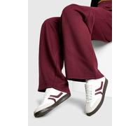 Boohoo Contrast Stripe Brown Sole Trainers In Burgundy burgundy 4