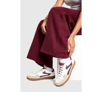 Boohoo Contrast Stripe Gum Sole Trainers In Burgundy burgundy 3