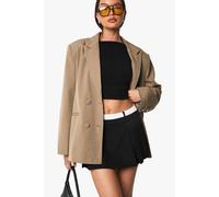 Boohoo Contrast Waistband Box Pleat Skort In Black black 14