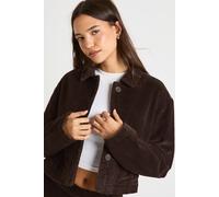 Boohoo Cord Jacket In Chocolate chocolate 14