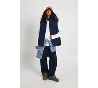 Boohoo Cord Padded Gilet In Navy navy 16