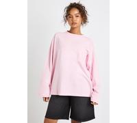 Boohoo Cotton Pocket Front Long Sleeve Top In Baby Pink baby pink 6