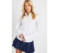 Boohoo Cotton Poplin Cinched Fitted Shirt In White white