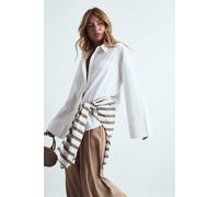 Boohoo Cotton Wide Sleeve Oversized Shirt In White white 14