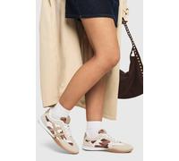 Boohoo Cow Print Faux Pony Skin Gum Sole Trainers In Beige beige 4