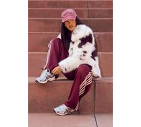 Boohoo Cow Print Fur Jacket In White white 14