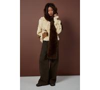 Boohoo Cow Print Fur Jacket multi 10