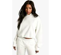 Boohoo Deep Hem Oversized Hoodie In Ecru ecru M