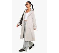 Boohoo Double Breast Belted Trench Coat In Oyster oyster 16