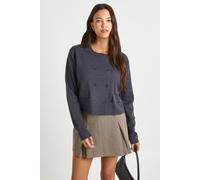 Boohoo Double Button Collared Knitted Cardigan In Charcoal charcoal XL