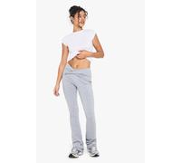 boohoo Women's Double Layer Modal Jersey Twist Flare Trouser in Grey Marl | Size: 6