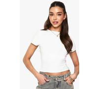 Boohoo Double Layer Slinky Fitted Top In White white
