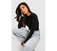 Boohoo Double Layer Slinky Long Sleeve Crew Neck Bodysuit In Black black 12