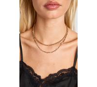 Boohoo Double Layered Embellished Rope Chain Necklace In Gold gold One Size
