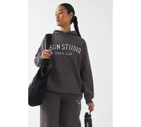 Boohoo Dsgn Studio Applique Oversized Hoodie In Charcoal charcoal XL