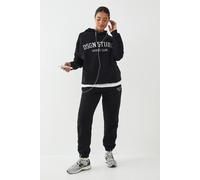 boohoo Women's Dsgn Studio Applique Oversized Jogger Pants in Black | Size: XS