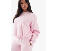Boohoo Dsgn Studio Contrast Script Pleated Detail Sweatshirt In Pink pink XL