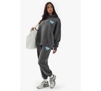 Boohoo Dsgn Studio Sports Bubble Slogan Cuffed Oversized Jogger In Charcoal charcoal L