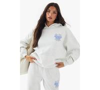 Boohoo Dsgn Studio Sports Bubble Slogan Oversized Hoodie In Ash Grey ash grey L