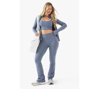 boohoo Women's Dsgn Studio Sports Ultra Sculpt High Waist Flared Legging Pants in Blue | Size: Large