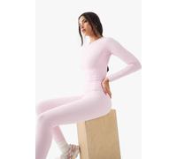 Boohoo Dsgn Studio Sports Ultra Sculpt Seam Detail Long Sleeve Top In Pink pink XXL