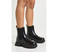 Boohoo Elastic Chelsea Panel Chunky Heeled Ankle Boot In Black black 3