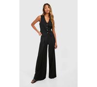 Boohoo Extreme Pleat Wide Leg Trousers In Black black 10