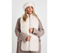 Boohoo Faux Fur Oversized Scarf In Off White off white One Size