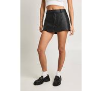 Boohoo Faux Leather Low Rise Skort In Black black 12