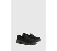 Boohoo Faux Suede Chunky Loafers In Black black 8