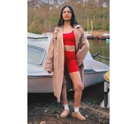 Boohoo Faux Suede Chunky Slingback Closed Toe Clogs In Beige beige 4