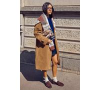 Boohoo Faux Suede Collared Longline Jacket In Tan tan 10