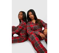 Boohoo Flannel Check Pyjama Trousers In Red red 8