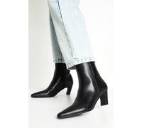 Boohoo Flared Heel Pointed Ankle Boots In Black black 8