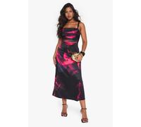 Boohoo Floral Satin Corset Midaxi Dress In Black black 8