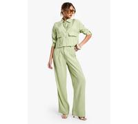 Boohoo Fluid Tailored Trousers In Sage sage 10