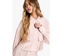 Boohoo Fluid Utility Crop Shirt In Pink pink 10