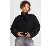 Boohoo Funnel Neck Puffer Trench Coat In Black black 12
