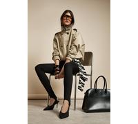 Boohoo Funnel Neck Trench Bomber Jacket In Stone stone 10