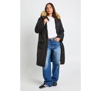 Boohoo Fur Lined Hooded Parka Coat In Black black 10