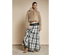 Boohoo Fur Zip Up Collared Jacket In Toffee toffee 14