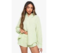 Boohoo Gingham Shorts In Green green 10