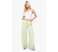 Boohoo Gingham Straight Leg Trousers In Green green 16